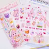 Q Xiaoqi En Stock Papelería Linda para Estudiantes Dibujo Animado Hecho a Mano Pegatinas Guka Cadena Pinzas Set de Pegatinas Artículos de Decoración