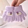 Guantes Personalizados para Niños Dibujos Animados Cálidos y Resistentes al Frío Invierno Terciopelo de Partículas Tejidos de Cinco Dedos Guantes para Bebé para Niños y Niñas