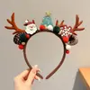 Diadema Luminosa Navideña de Dibujos Animados Pinzas para el Cabello Diadema Dulce Linda de Astas Ambiente Pinzas de Felpa para el Cabello para Niños