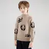 Suéter Espeso de Lana Pura para Niños y Niñas, Otoño e Invierno, Jacquard de Panda, Tejido Base, Suéter para Bebé, Capa Interior de Punto