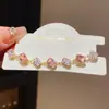 Pulseira de Flor de Diamante Coração Rosa Delicada, Pulseira de Luxo Leve de Nicho de Alta Qualidade, Joia de Mão Simples Doce da Moda Atacado