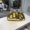 Bolso Tejido Nube Popular en Internet Verano Nuevo Europeo y Americano Elegante Volante Bolso Dumpling Cuero Genuino Combinable Bandolera de Hombro Único para Mujer