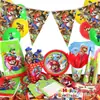 Decoraciones de Fiesta Listas con Tema de Mario Decoraciones de Cumpleaños de Super Mario Platos de Papel Mantel Set Navideño