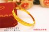 Pulsera de latón dorado chapado en oro de Vietnam para venta al por mayor, push-pull, para boda, novia, regalo sencillo, joyería de moda para mujer
