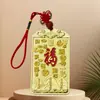 Colgante Tian Guan Ci Fu, artesanía de aleación pintada, placa colgante, decoración de Cien Bendiciones, adorno colgante para coche, regalo cultural y creativo estilo chino al por mayor