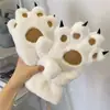 Luvas de pata de gato fofas fábrica inverno estudante forradas com fleece espessadas pata de animal quentes luvas de pata de urso grande feminina