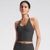 Sujetador Deportivo Sexy Transfronterizo Europeo y Americano Ropa de Yoga Color Piel Nude Amigable con la Piel Cruzado Hermoso Espalda Sujetador de Yoga Ropa de Fitness Top