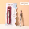 Pinça de sobrancelha LMLTOP em aço inoxidável, com pontas anguladas e retas, para modelagem de sobrancelhas e remoção de pelos; também inclui uma coleção de vários tipos de aplicadores de cílios postiços