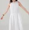 Vestido Feminino Sem Mangas 2026 Novo Verão Casual Solto Gentil Elegante Temperamento Botão Sem Mangas Longo