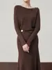 Item de venda quente de vestuário feminino transfronteiriço no atacado: saia midi de malha estilo sereia simples e delicada HBZXW920921