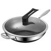 Wok de Acero Inoxidable 316L Wok Antiadherente de Nido de Abeja de Doble Cara Sin Recubrimiento Menos Humo de Aceite Acero de Tres Capas Sartén