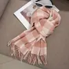 Bufanda 100% Lana de Oveja Bufanda Caliente de Invierno de Gama Alta Engrosada Versátil Bufanda de Cuadros para Hombres y Mujeres Venta al por Mayor