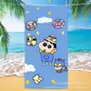 Linda Toalla de Baño de Microfibra para Adultos de Shin-Chan, Toalla de Natación, Toalla de Baño de Dibujos Animados para Niños, Toalla de Playa Portátil para Viajes