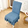 Funda de silla de felpa, adecuada para todas las estaciones, funda elástica para taburete, diseño moderno y simple con respaldo integrado, funda de silla para el hogar de color liso