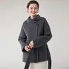 Abrigo de lana de doble cara para mujer, de longitud media, nuevo estilo otoño e invierno 2026, versión coreana, con cinturón de corbata, elegante abrigo de lana