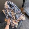 Coreia do Sul Outono e Inverno Nova Moda Gato Cachecol de Caxemira Feminino Coreano Estampado Elegante Quente Pescoço Ar Condicionado Xale