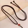 Cuerda de Collar de Calcedonia con Perlas Doradas Hecho a Mano DIY Ajustable Cuerda de Colgante de Cera de Abeja Jade Cordón de Colgante Pulsera de Jade