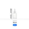 Botella cuentagotas redonda plana de hombro recto 30ml botella dispensadora de vidrio para serum botella transparente esmerilada para cuidado de la piel botella para aceite esencial
