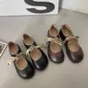 Zapatos de Cuero de Alta Gama Estilo Japonés para Mujer 2025 Nuevos Populares Marrones Puntera Redonda con Cordones Planos Zapatos JK Mary Jane