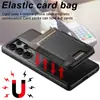 Adecuado para funda de teléfono Samsung S26Ultra con ranura para tarjeta, soporte magnético de carga inalámbrica S25Plus, funda de cuero Magsafe