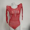 Mono de Diamantes Calientes Nuevo Producto Transfronterizo Jacquard Europeo y Americano Ropa Interior Sexy Hueca de Una Pieza Malla Sexy Malla