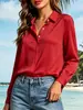 Camisa branca feminina com caimento, blusa de manga longa de luxo leve, vestuário feminino, disponível para vendas em live streaming em lojas físicas, pode ser personalizada com logotipo