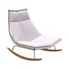 Cadeira de Lazer para Pátio Externo Nórdico, Cadeira de Balanço de Rattan, Sofá, Móveis para Varanda Preguiçosa e Jardim, Cadeira de Rattan para Pausa para Almoço, Cadeira Cama Reclinável