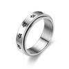 Anillo Giratorio de Acero de Titanio Más Vendido Transfronterizo de Amazon para Alivio del Estrés, Anillo de Acero Inoxidable Europeo y Americano para Parejas Anti-Ansiedad