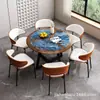 Mesa y sillas de comedor modernas minimalistas hechas a medida del fabricante original, un juego de mesa y sillas de comedor para casas pequeñas, adecuado para uso doméstico y como mesa y sillas de reunión