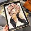 Pañuelo de Seda 70 Cuadrado Moda Coreana de Alta Gama Versátil Profesional Seda Sintética Pequeño Pañuelo de Cuello Estampado Retro Pañuelo de Seda para Mujer