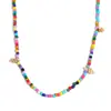 Venta Caliente Transfronteriza Europea y Americana Color Gelatina Estilo Vacaciones en la Playa Acero Inoxidable Chapado en Oro de 18K Concha de Acrílico Collar Colorido