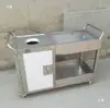 Carrinho Coletor de Lixo em Aço Inoxidável, Mesa Coletora de Lixo, Carrinho Coletor de Resíduos Alimentares, Mesa de Coleta e Reciclagem, Mesa para Lixo de Cozinha, Lixeira para Louças