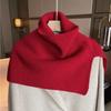 Cachecol Feminino Inverno Nova Moda Pulôver Exterior Cachecol Feminino Cor Sólida Estilo Coreano Bom Pescoço Colarinho Lã Malha Xale