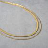 Collar de doble capa de acero de titanio a juego para mujer, estilo europeo y americano, cadena de serpiente, cadena de clavícula