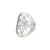Europa y Estados Unidos transfronterizo joyería pequeña corte acero inoxidable forma de esfera octágono hueco estrella octagonal acero inoxidable anillo de apertura