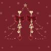 Brincos de Árvore de Natal Cravejados de Diamante Laço de Veludo Vermelho Brincos Longos Brincos Presilhas para o Natal