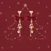 Pendientes de árbol de Navidad con nieve pendientes de copo de nieve dulces y lindos Navidad 2025 Año Nuevo pendientes rojos otoño e invierno para regalar a novias