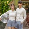26 Nuevos Trajes de Baño Deportivos de Dos Piezas de Manga Larga de Secado Rápido Estilo Coreano Ins para Mujer, Shorts de Playa para Hombre, Surf
