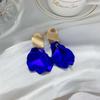 Pendientes de Moda Aguja Plateada Azul Klein Pendientes Estilo Coreano Pendientes Nuevo Diseño Sencillo de Nicho Pendientes al por Mayor