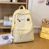 Mochila Escolar Fofa de Bolinhas com Coelho Estilo Japonês para Alunos do Ensino Fundamental II e Médio, Mochila Fresca e Doce para Sair e Fazer Compras