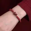 Pulseira de Cinábrio bolsa de bênção areia dourada roxa cheia de bênçãos presentes para homens e mulheres pulseira de casal deste ano rosário atacado