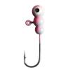 Anzol de Pesca com Cabeça de Chumbo Escovada de Três Plantas Coloridas Transfronteiriço 1,7g Micro Colorido Anzol de Pesca no Gelo Isca Macia para Peixe Anzol
