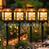 Yuqi Nuevo Producto Navidad Estilo Retro Lámpara de Pie para Insertar en el Suelo Árbol de Navidad Exterior Lámpara de Aceite Pequeña Lámpara de Calle de Pie para Insertar Adornos Decorativos