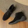 Botines para mujer, colección otoño/invierno 2026 de moda, con tacón de cuña, tacón alto, diseño de cordones, piel genuina y una estética de bota tipo Martin de estilo británico