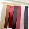 Tira de Cuero Doble Cara de 5m de Largo en Color Marrón Rojizo Estilo Vintage, Tira de Piel Sintética de PU Hecha a Mano, Accesorio Adhesivo de Doble Capa para Ropa, Bolsos y Cuerdas de Cuero DIY