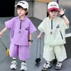 Nuevo Traje Deportivo para Niños 2026 Verano Conjunto de Dos Piezas de Manga Corta para Niños Pequeños Ropa Infantil Moderna Transfronteriza
