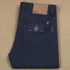 Outono e Inverno novo algodão cinco bolsos calças masculinas retas justas stretch grossas moda cáqui calças casuais masculinas