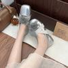 Novos Sapatos Femininos de Verão 2025 com Solado Macio Que Não Cansam os Pés, Peça Externa Floral na Ponta do Pé para Usar com Saias, Sapatos Franceses Slip-On