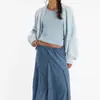 Jaqueta Cardigan Jeans Azul Claro Europeia e Americana Blusa de Tricô Casual Solta de Manga Longa Roupas Femininas Transfronteiriças da Amazon