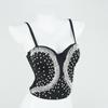 Camisola de Hueso de Pescado de Plástico para Cintura, Camisola Larga para Mujer, Top con Cadena de Hojas y Perlas, Cubre Vientre, Adelgazante, Chica Atractiva